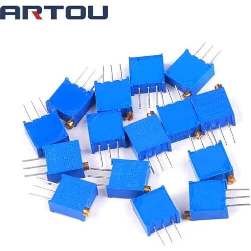 15PCS 3296 Adjustable Resistor Package 15 values of commonly used Adjustable potentiometer each 1pcs