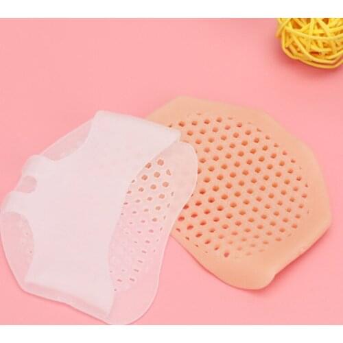 2 Pairs of Silicone Female Half Size Honeycomb Forefoot Pads Anti-Pain Non-Slip Cushion Foot Soft High Heel Care Insoles