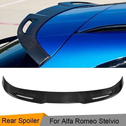 Carbon Fiber Rear Roof Window Lip Spoiler for Alfa Romeo Stelvio 2017 2018