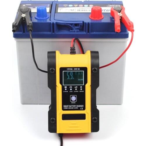 12V 6A Full Automatic Battery-chargers Digital LCD Display Car Battery Chargers 7-Stages Charging Power Puls Repair Chargers