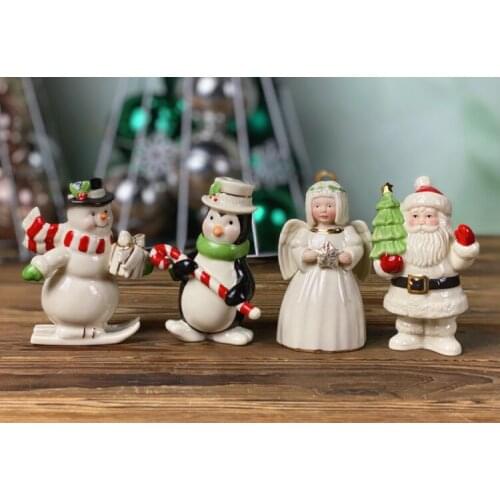 Gold lenox seasoning bottle Santa Claus New Year gift ceramic ornaments