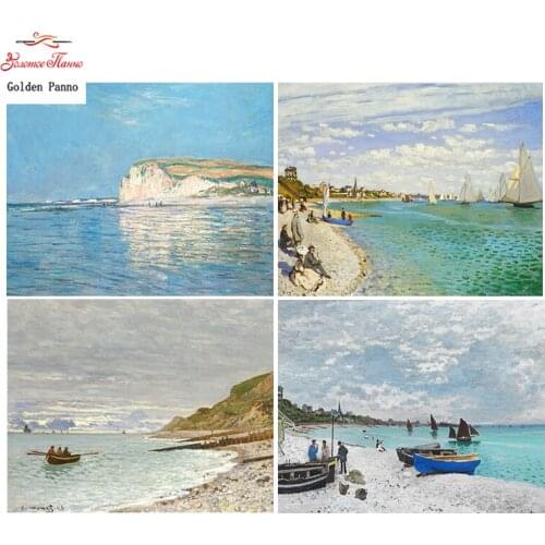 Golden Panno,Needlework,Embroidery,DIY Scenic Painting,Kits,14ct Sea,Cross-stitch,Sets For Embroidery,Christmas1228