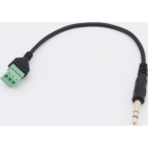 1pcs 6.35mm 1/4" Stereo TRS 3-Pole Male Plug To 3 Pin AV Screw Video Shield Balun Terminal Solderless Block Adapter Cable 30cm