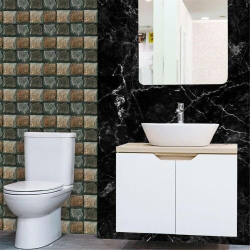 18Pcs Tile Decals 3D Self-adhesive Waterproof Sequined Mosaic Wall Sticker for Cabinet Waterproof Convenient Beautiful Color