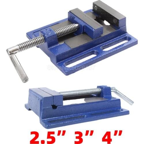 2.5/3/4 Inch Drill Press Vise Milling Drilling Clamp Machine Tool Workshop Tools INCH Table Flat Bench Aluminum Alloy Firm