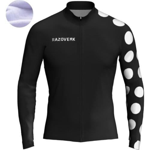 2018 RAZOVEMK Cycling Jersey long sleeves Winter thermal Fleece Ropa Ciclismo MTB Ropa Ciclismo Racing Bike sportwear