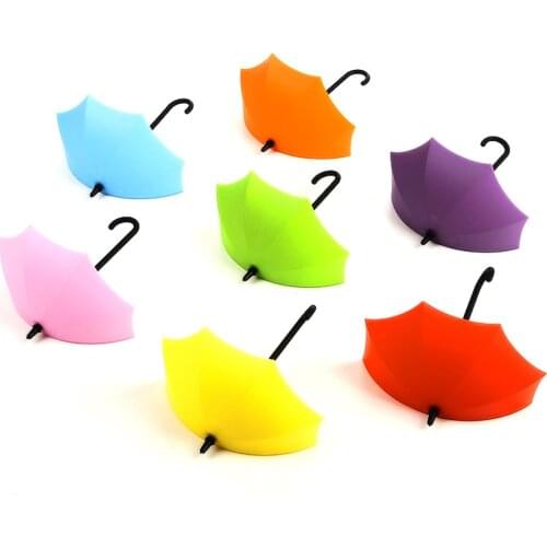 3pcs Umbrella Hook Self Adhesive Hook Wall Door Key Hanger Key Holder Wall Bathroom Kitchen Tools Home Decor
