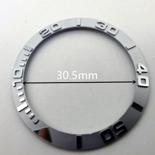 38mm Silver Aluminum alloy Bezel insert fit 40mm watch case SUB Automatic movement mens watch