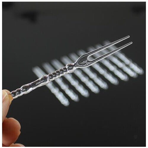 400pcs 2017 new transparent Plastic Food Fork Fruit Pick Sign Party Decor Vegetable Tableware Dinnerware