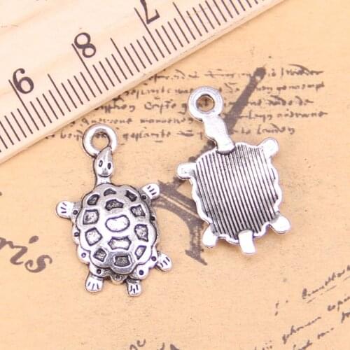 16pcs Charms Tortoise 25x20mm Antique Pendants,Vintage Tibetan Silver Jewelry,DIY for bracelet necklace