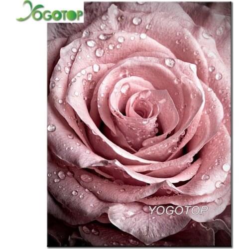 Full Square Round Drill 5D DIY Diamond Painting Pink flower Embroidery Cross Stitch 5D Mosaic Home Decor Gift rose peony YY2101