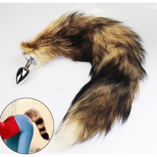 57cm wild Fox Tail Butt Anal Plug for women steel BULLET G SPOT Stimulating erotic Toy Dog Tail LOVER Sex Products SEX GAME