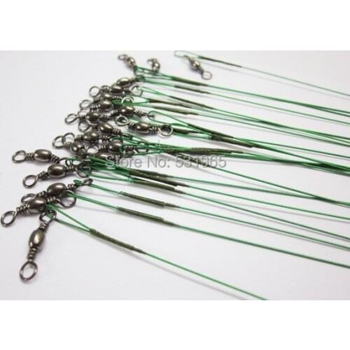 Free Shipping 60PCS/lot Fishing Lure Trace Wire Leader Swivel Tackle Spinner Shark Spinning expert 15CM, 20CM, 25CM AAA