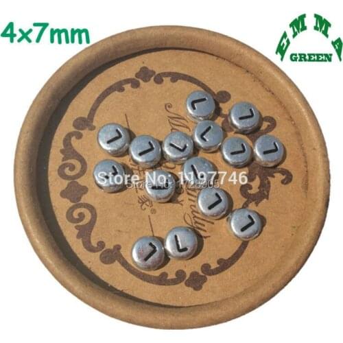 Silver Beads for Jewelry making Letter Beads 7mm 100pcs Separate Alphabet Beads Acrylic Bead Flat round Beads Small Spacer Beads