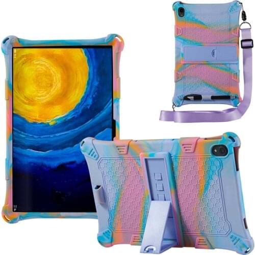 Tablet Case For Lenovo Tab P11 TB-J606F J606N J606 Anti-Drop Protection Soft Silicon Stand Holder with Lanyard Strap
