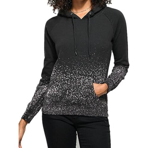 Black Womens Splatter Tie Dye Pullover Hoodie