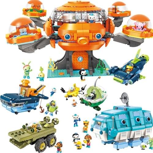 Les Octonauts Octopod Octopus Playset & Barnacles Kwazii Peso Lnkling ENLIGHTEN Bricks Kids Toy Building Block Octo-Pod