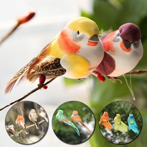 DIY Handmade Simulation Parrot Creative Feather Lawn Figurine Ornament Animal Bird Garden Bird Prop Decoration Miniature