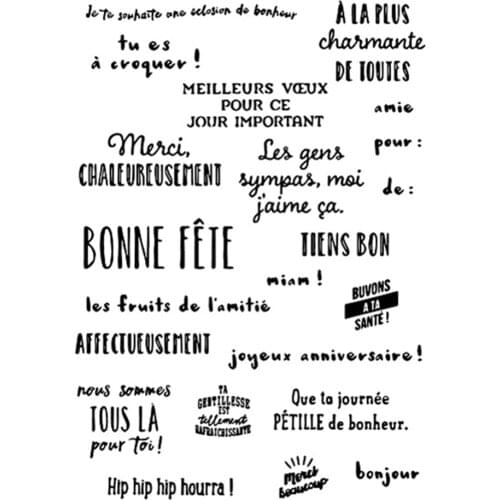 French Words Craft Transparent Silicone Stamp for Scrapbooking DIY Photo album Decorative Card Making Clear Stamps Sheet