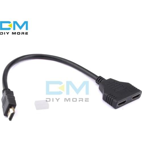 HDMI Compatible 2 Dual Port Y Splitter 1080P HD V1.4 Male To Double Female Adapter Cable 1 In 2 Out Converter Connect Cable