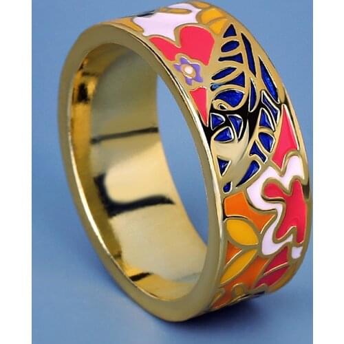 Exquisite Small and Irregular Color Epoxy Womens Ring Leaf Shape Jewelry Fashion Bridal Wedding Ring Handmade Enamel