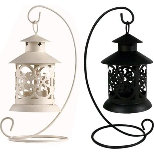 Classic candlestick Home Decoration candelabro vela Iron Moroccan Style centre de table mariage Black Candle Stand Light Holder