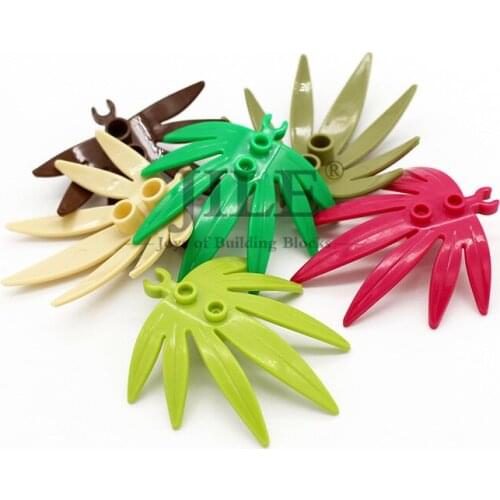 Moc Plant Leaves 6x5 Swordleaf with Clip Street View 10884 DIY Enlighten Building Blocks Bricks Compatible Assembles Particles