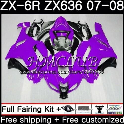Body For KAWASAKI NINJA new purple ZX 6R 6 R 600CC ZX636 2007 2008 54HC.11 ZX600 ZX-636 ZX6R 07 08 ZX 636 ZX-6R 07 08 Fairing