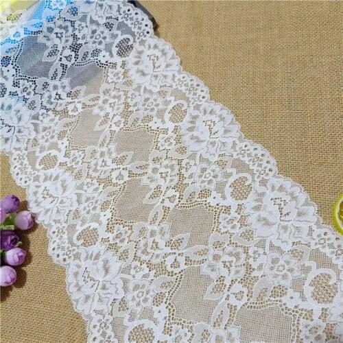 23.7cm White Lace Fabric Sewing Supplies Clothing Decoration Accessories Elastic Wide Tricots Diy Used On Wedding Dress E3576