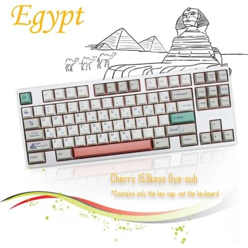 Egypt Keycaps PBT Keycap Dye Sublimation Cherry Profile Mechanical Keyboard Key Cap Retro Color Matching 158 Keys