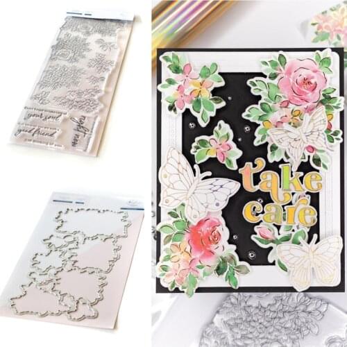 Summer Hydrangea and Rose METAL Cutting Dies Clear Stamps Scrapbooking METAL Cutting Dies Clear Stamps Scrapbooking New Make NEW