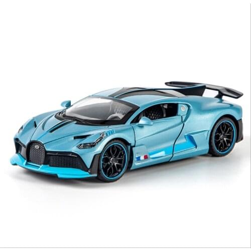 2020 new 1:32 Simulation Bugatti Divo alloy car model childrens toy car Childrens gift Simulation racing car sky blue car