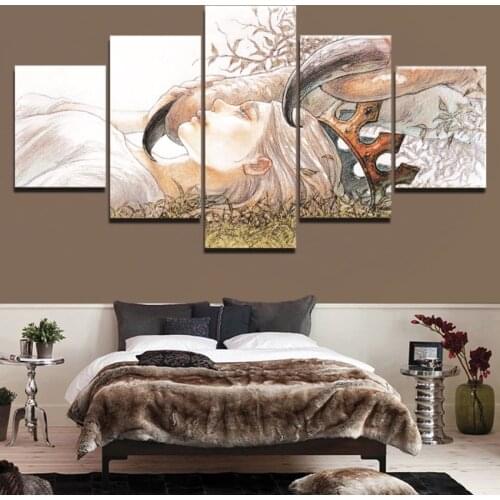 Canvas Painting Prints Modular Poster 5 Panels Historia Reiss Animation Artwork Home Decoration For Living Room