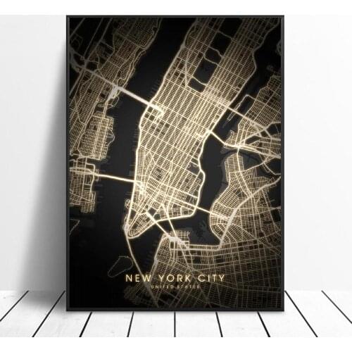 Osaka Sapporo Sendai Tokyo Yokohama Japan Black Canvas Painting Wall Art Map Poster
