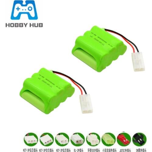 8.4v 3000mAh NiMH Battery For Rc Toys Cars Tank Robots Gun Boats AA Ni-MH 8.4v 2400mah Rechargeable Battery Pack 2pcs