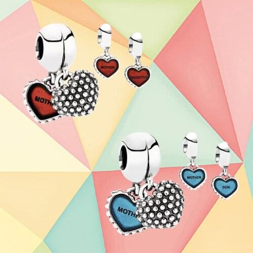 S925 Sterling Silver Mother And Daughter Charm, Suitable For Diy Bracelet Jewelry, Making The Family Full Of Love Charm