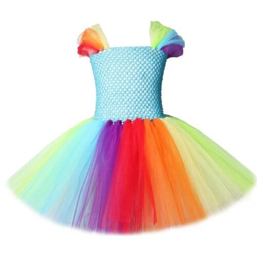 Rainbow Pony Tutu Dress for Girl Princess Little Horse Cosplay Costumes Kids Carnival Dresses for Girls Birthday Party Ball Gown