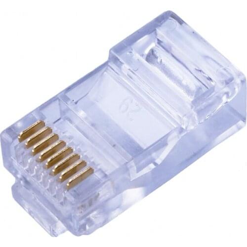 RJ45 CAT5 CAT5E Gold Plated crystal Network Connectors Plug Adapter Ethernet Cables Module Plug 100Pcs