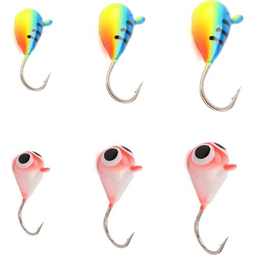 Japan Hook Winter Fishing Baits 3# 4# 5#Tungsten Ice Fishing Jig 0.5g-1.8g Ice Fishing Bait 11mm-18mm