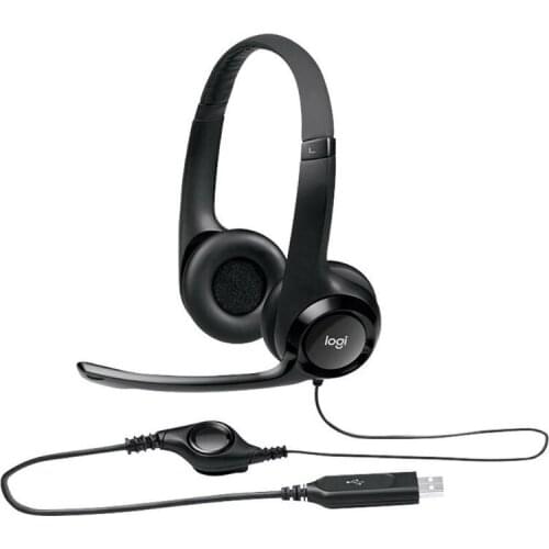 New Logitech H390 USB Wired Stereo Gaming Headphone Line Control Music Over-Ear Headset with Microphone for Computer Office