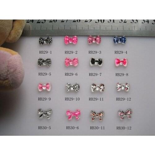 RB29/30 30pcs/bag Resin Bow Crystal Dots Big Bow Nail Art Decoration Nail DIY Deco Resin Bow without Rhinestone