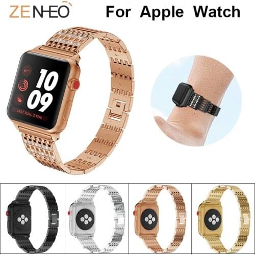 For Apple Watch Band Series 4 3 2 1 38mm 42mm 44mm 40mm Rhinestone watches strap for iWatch wristband Bracelet Smart Accessories