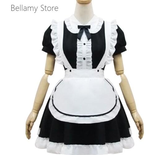 Hand made Super popular Cosplay Costume Black and White Cute rabbit Maid Dress
