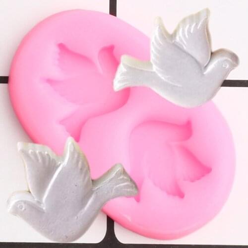Doves Birds Silicone Molds DIY Wedding Cake Decorating Tools Pigeon Cupcake Topper Fondant Mold Candy Clay Chocolate Moulds