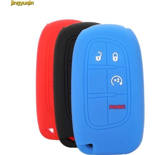 Jingyuqin 4 BTN Remote Auto Car Key Silicone Case For JEEP Grand Cherokee Dodge JCUV dart Journey Chrysler 300C Fiat Key