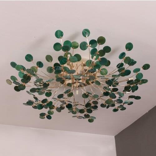 Modern Agate E14 Bulb Ceiling Lights Nordic Minimalist Bedroom Lamp Natural Carnelian Living Room Ceiling Lamp Indoor Lighting