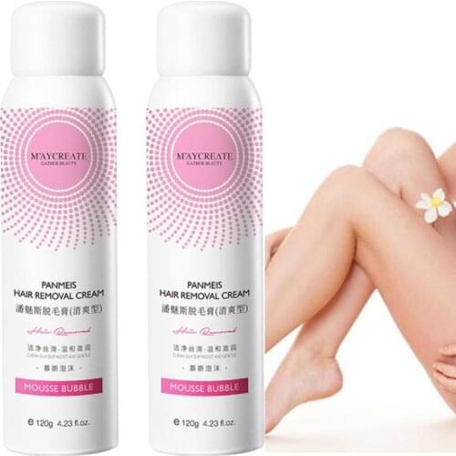 Hair Remover 120ml Foam Depilation Spray Natural Painless Hair Removal Spray For Men Women Hair Remover Mousse Spray Dropship
