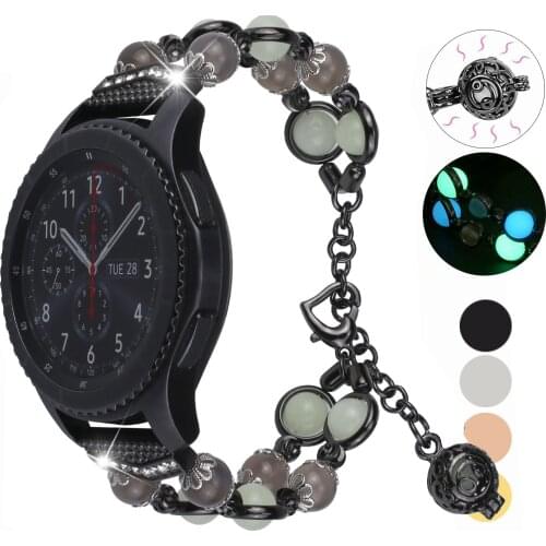 20 22mm Luminous Jewelry Strap For Samsung Galaxy Watch Active 1 2 Watch 3 41 45mm Metal Bracelet Band Correa For Galaxy 42 46mm