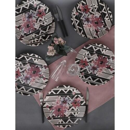 Lilac Serving Plate 25 Cm 6 PCs Stoneware Earthenware