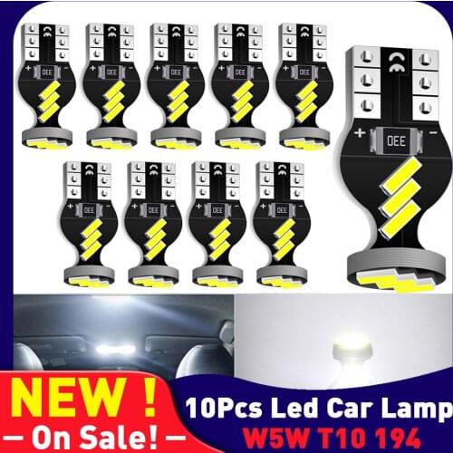 10pcs W5W Led Canbus Error Free T10 Bulbs On Cars Diode Lamps Auto Automotive Goods Interior Dome Lights For Bmw e39 e87 e90 e46